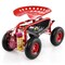 4-Wheel Outdoor Work Cart with Swivel Seat Steel Frame Tool Tray and Large Wheels for Gardening